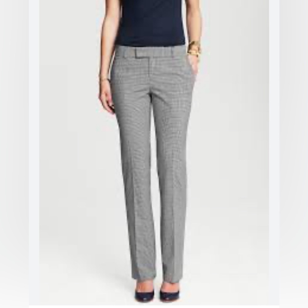 NWT Martin Fit BANANA REPUBLIC Checked Plaid Straight Leg Wool Blend Slacks